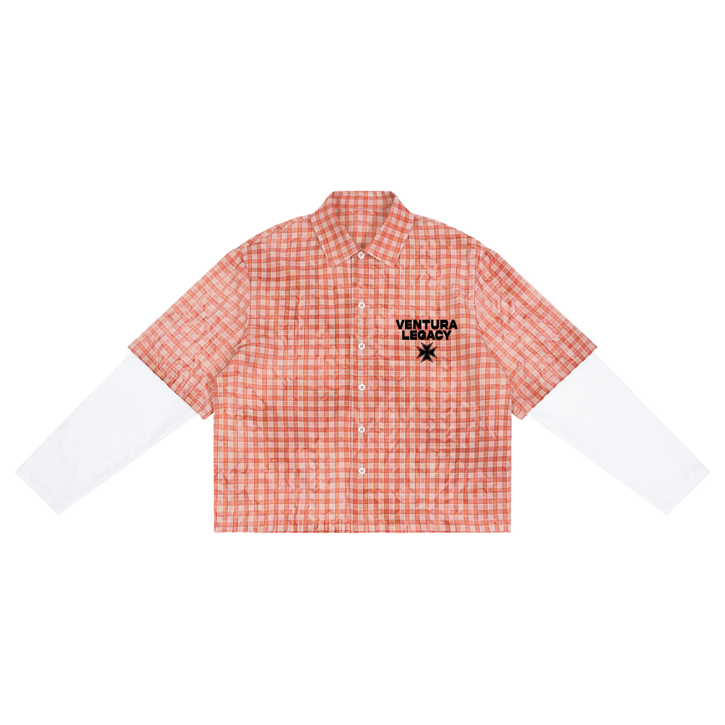 Unisex Vintage Wash Plaid Short Sleeve Shirt
