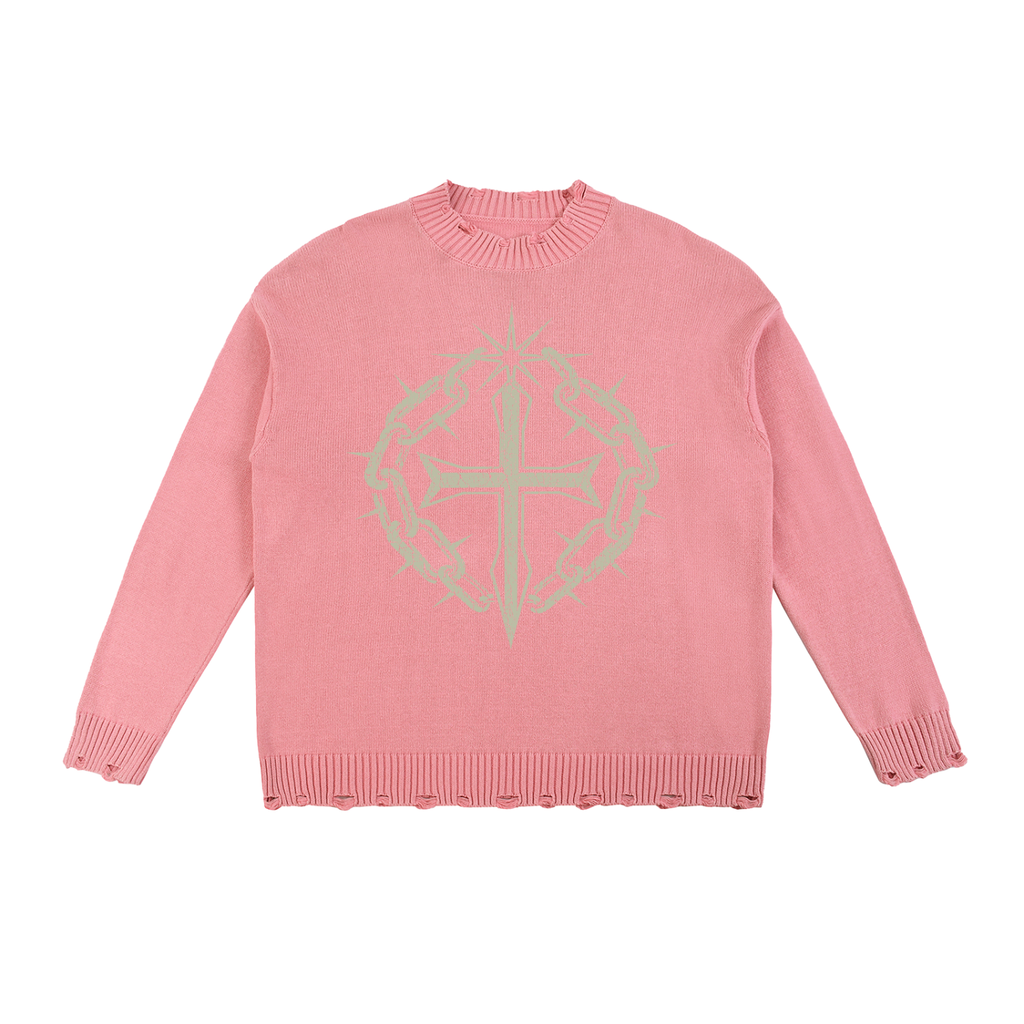 Vintage Washed Hand-Frayed Sweater