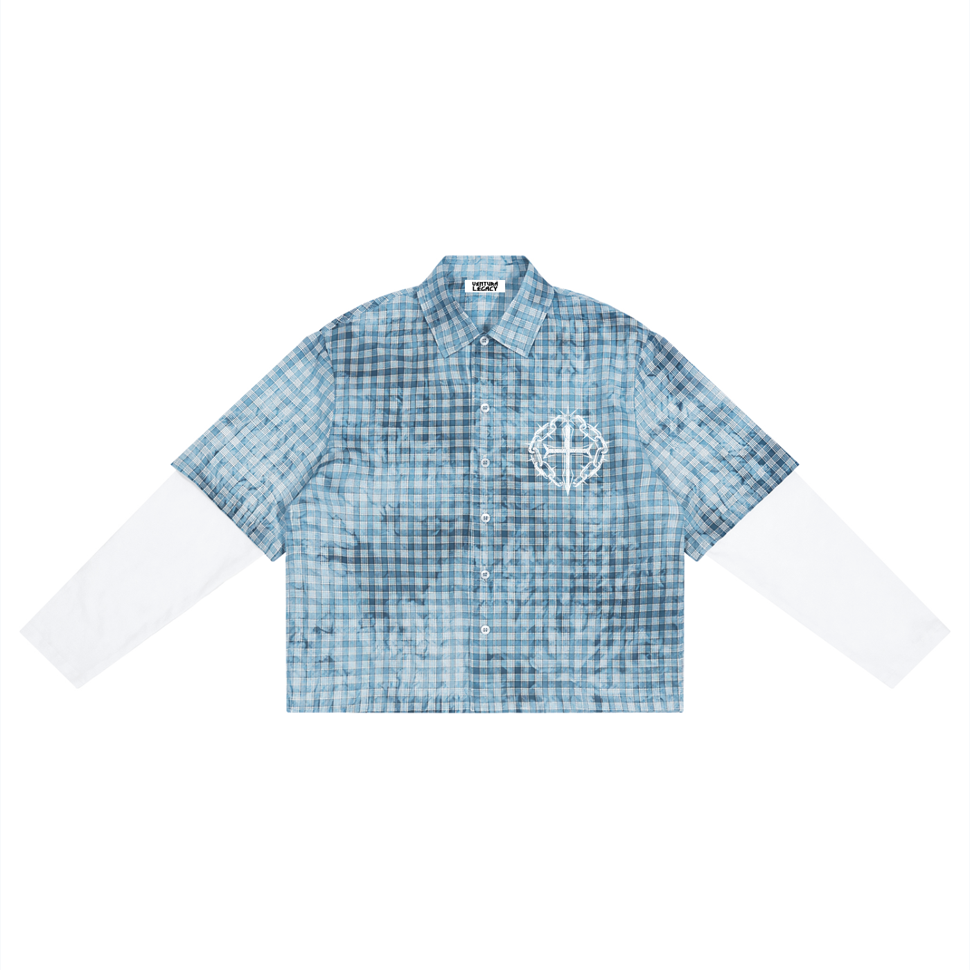 Unisex Vintage Wash Plaid Short Sleeve Shirt