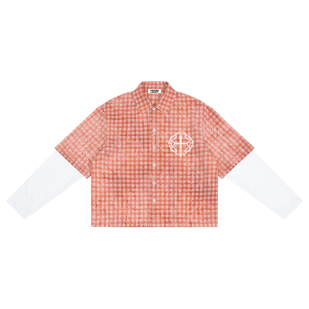 Unisex Vintage Wash Plaid Short Sleeve Shirt
