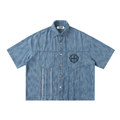 Distressed Wash Short-Sleeve Shirt