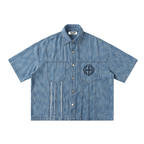 Distressed Wash Short-Sleeve Shirt