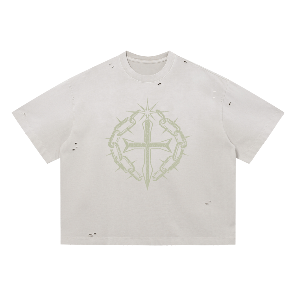 Vintage Washed Distressed Boxy Oversized T-Shirt