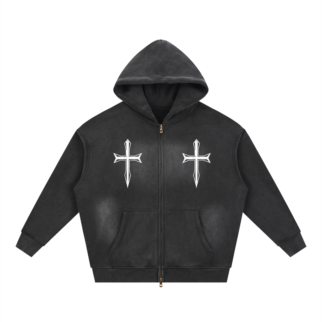 Ventura Legacy | Sunfade Two-way Zipper Boxy Fleece Hoodie Northmark