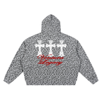 Ventura Legacy | Unisex Leopard Print Waffle Full Zip Hoodie Drain