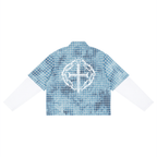 Unisex Vintage Wash Plaid Short Sleeve Shirt