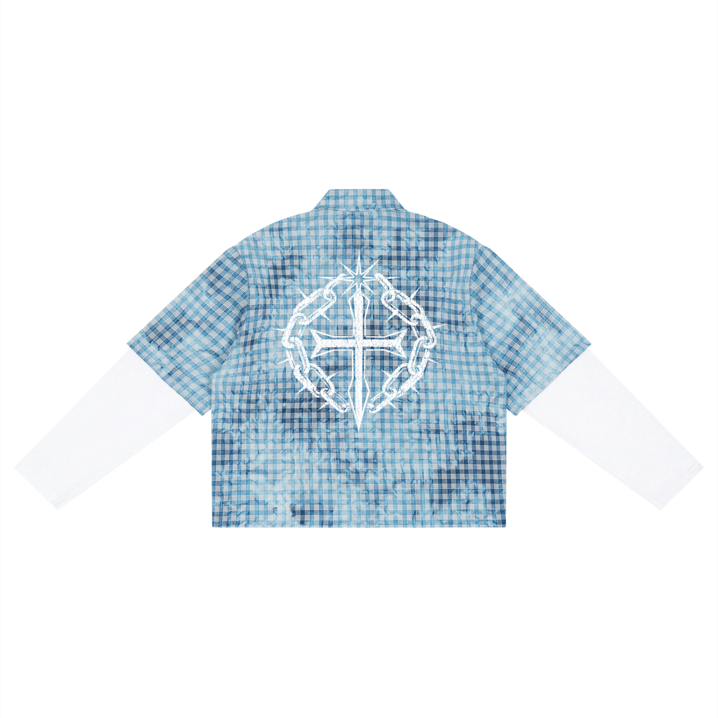 Unisex Vintage Wash Plaid Short Sleeve Shirt