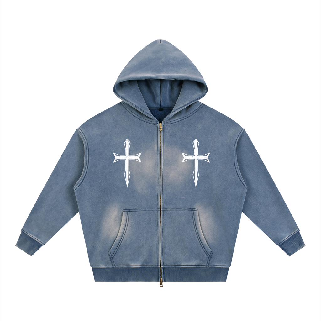 Ventura Legacy | Sunfade Two-way Zipper Boxy Fleece Hoodie Northmark