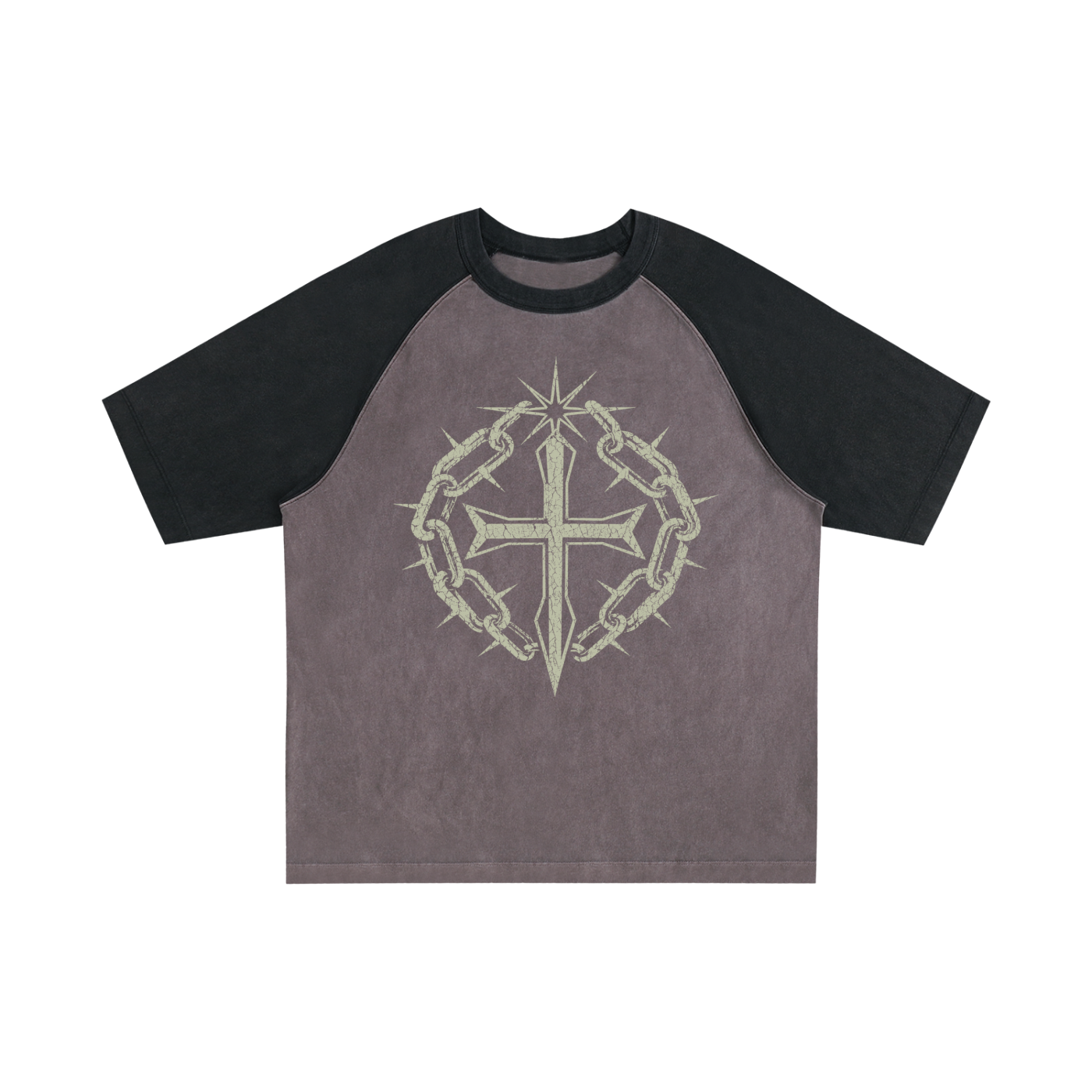 Color-Blocked Raglan Sleeve T-Shirt