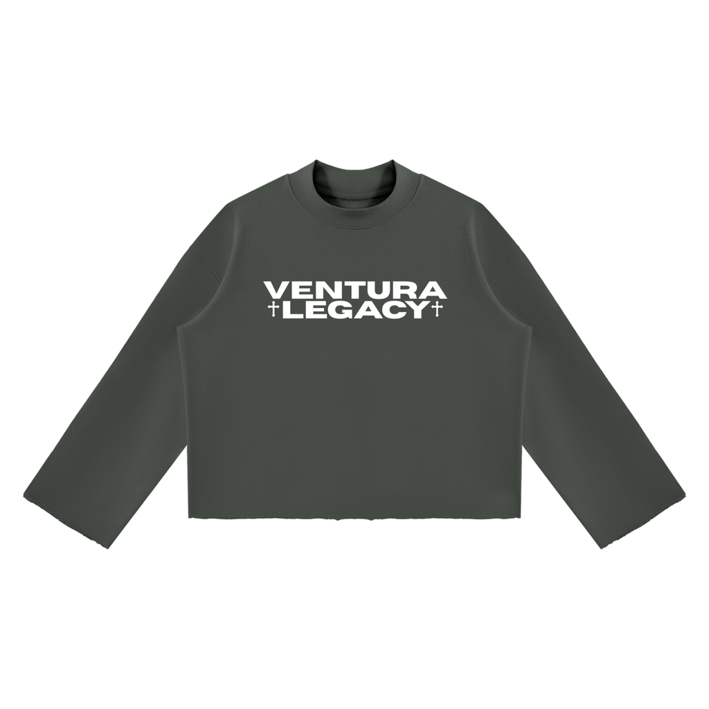 Ventura Legacy | Unisex Mock Neck Raw Edge Boxy Sweatshirt Xebec