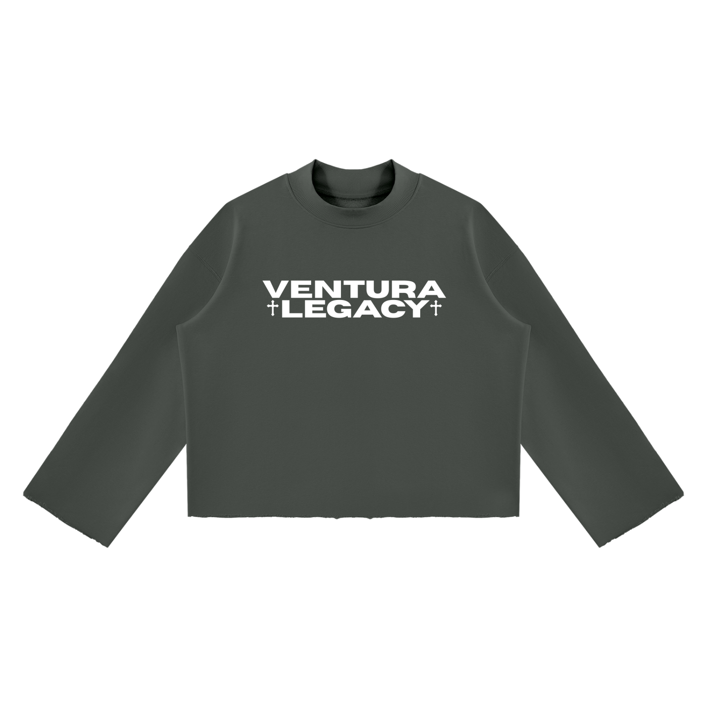 Ventura Legacy | Unisex Mock Neck Raw Edge Boxy Sweatshirt Xebec