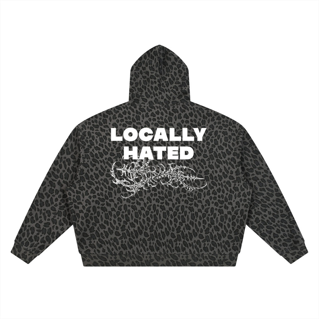 Ventura Legacy | Unisex Leopard Print Waffle Full Zip Hoodie Hated