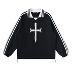 Striped Sweatshirt Cross
