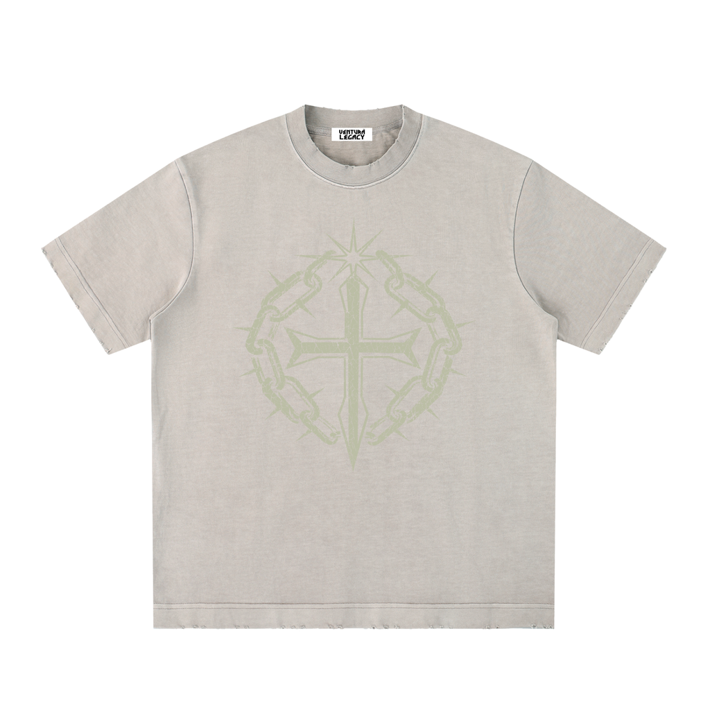 Heavyweight Vintage Washed Frayed T-Shirt