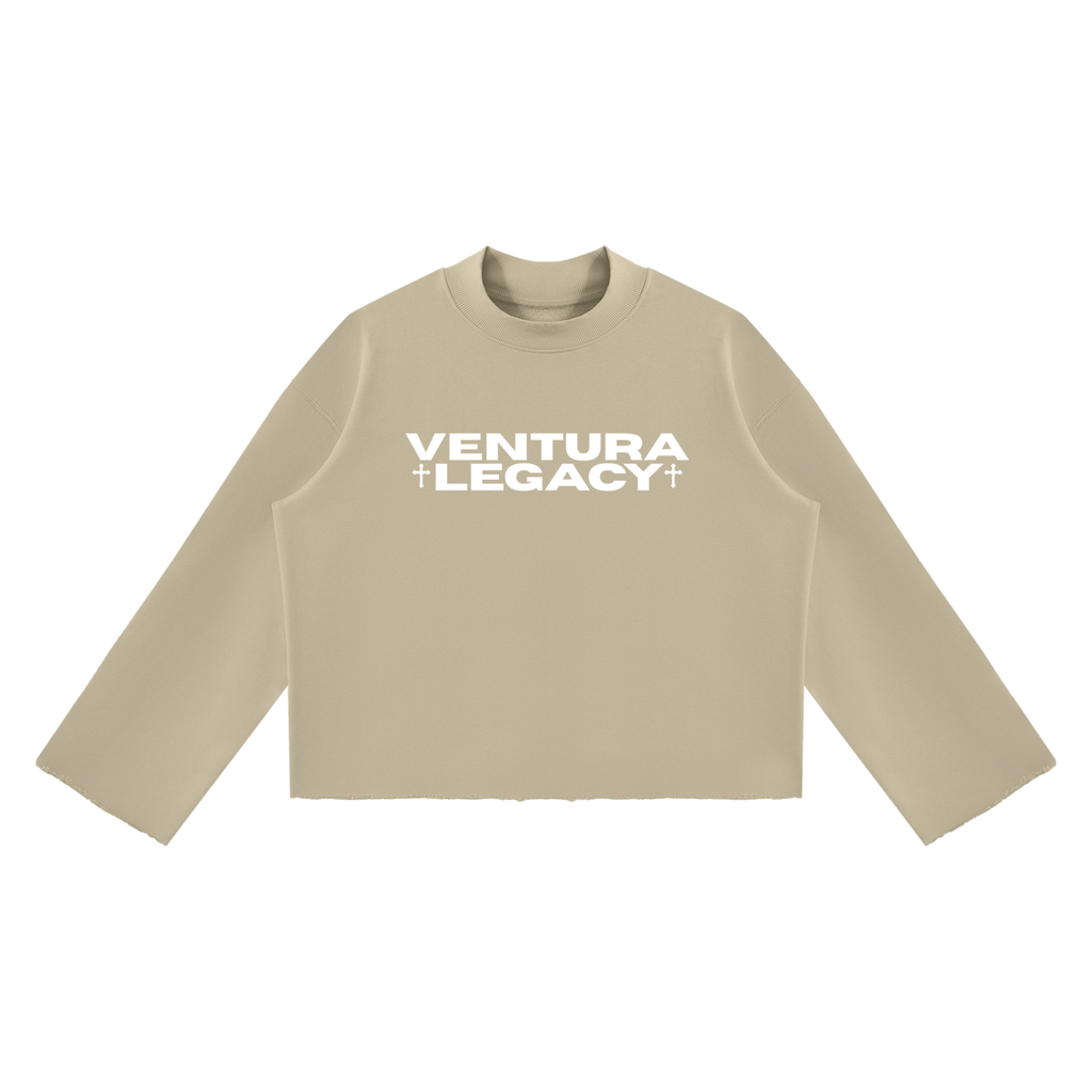 Ventura Legacy | Unisex Mock Neck Raw Edge Boxy Sweatshirt Xebec