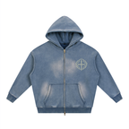 Sunfade Two-way Zipper Boxy Fleece Hoodie