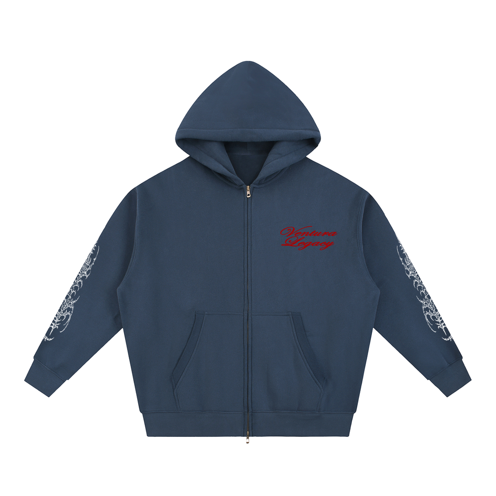Zip Boxy Hoodie Drain