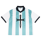 Unisex Boxy Striped Collared Soccer Jersey