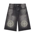 Men’s Vintage Wash Wide Leg Denim Shorts