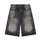 Men’s Vintage Wash Wide Leg Denim Shorts