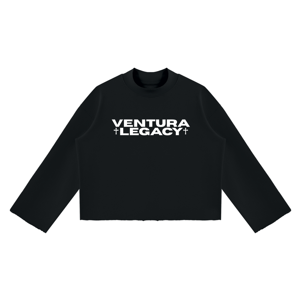 Ventura Legacy | Unisex Mock Neck Raw Edge Boxy Sweatshirt Xebec