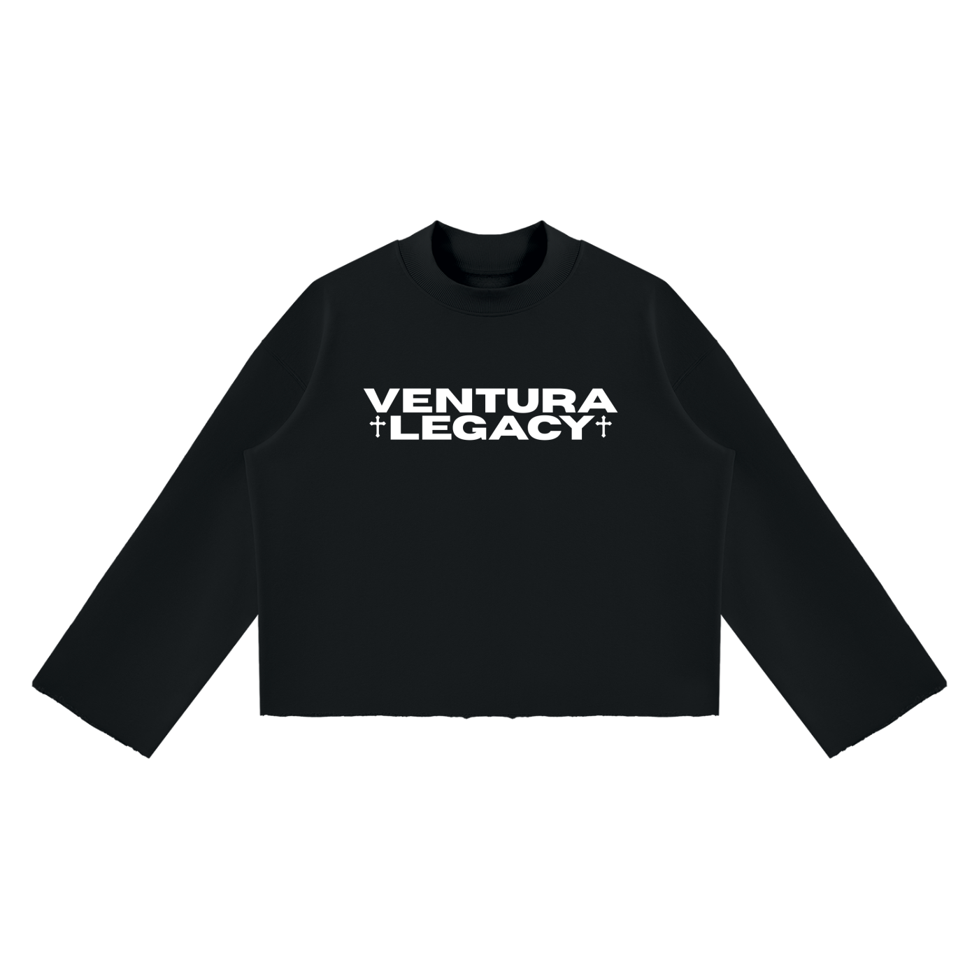 Ventura Legacy | Unisex Mock Neck Raw Edge Boxy Sweatshirt Xebec