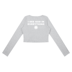 Ventura Legacy | Women's Ruched Long Sleeve Crop T-Shirt I see God