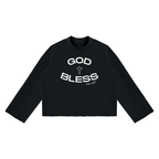 Ventura Legacy | Unisex Mock Neck Raw Edge Boxy Sweatshirt Blessed