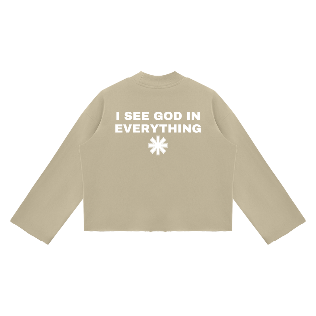 Ventura Legacy | Unisex Mock Neck Raw Edge Boxy Sweatshirt I See God