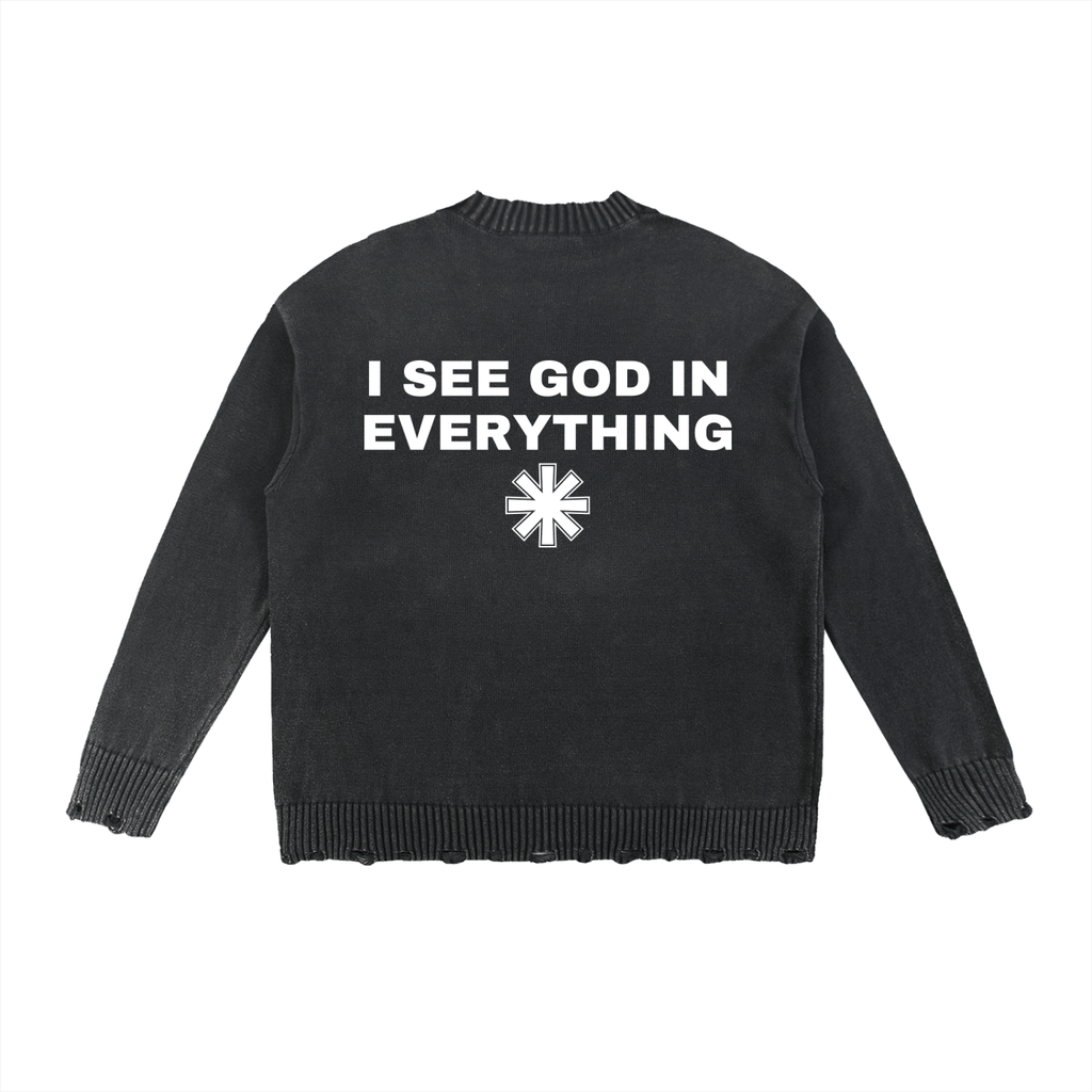 Ventura Legacy | Vintage Washed Hand-Frayed Sweater I See God