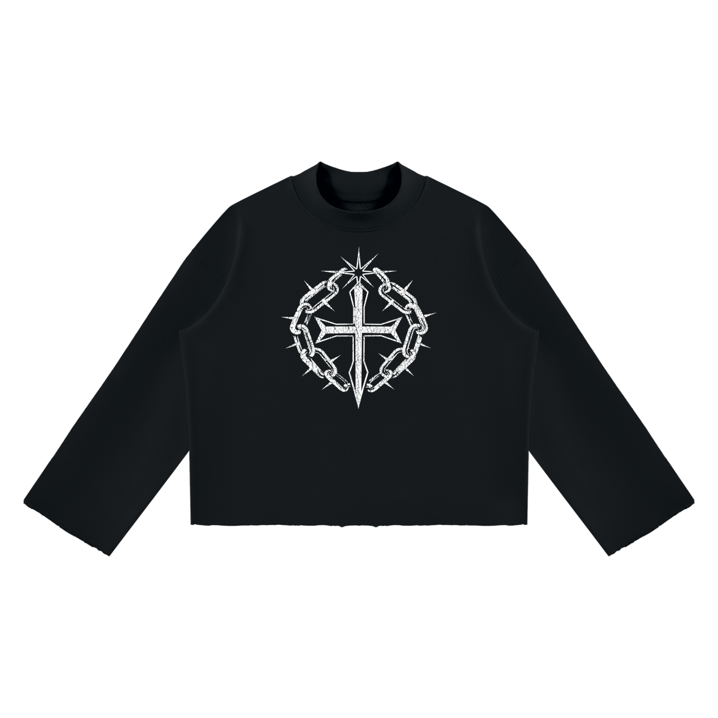 Ventura Legacy | Unisex Mock Neck Raw Edge Boxy Sweatshirt I See God