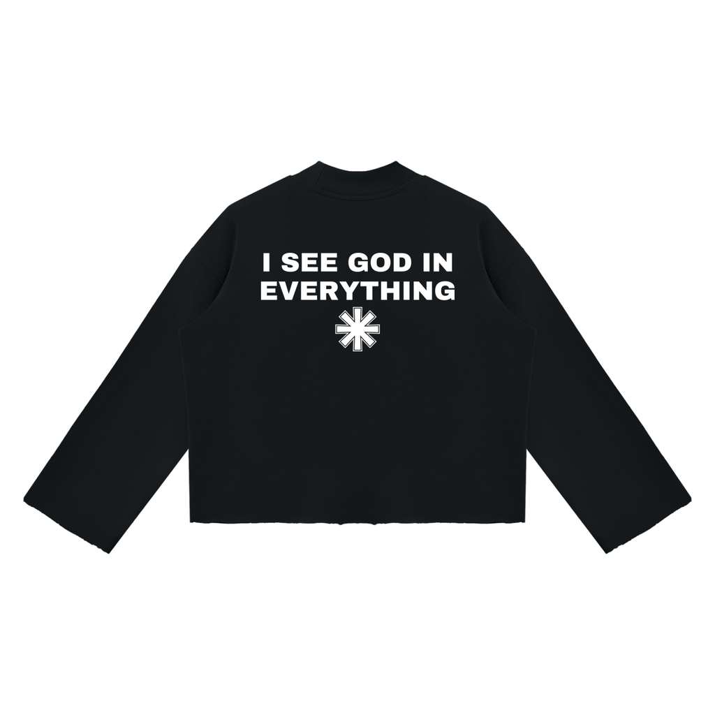 Ventura Legacy | Unisex Mock Neck Raw Edge Boxy Sweatshirt I See God