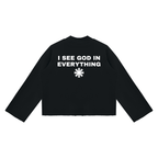 Ventura Legacy | Unisex Mock Neck Raw Edge Boxy Sweatshirt I See God
