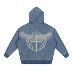 Sunfade Two-way Zipper Boxy Fleece Hoodie