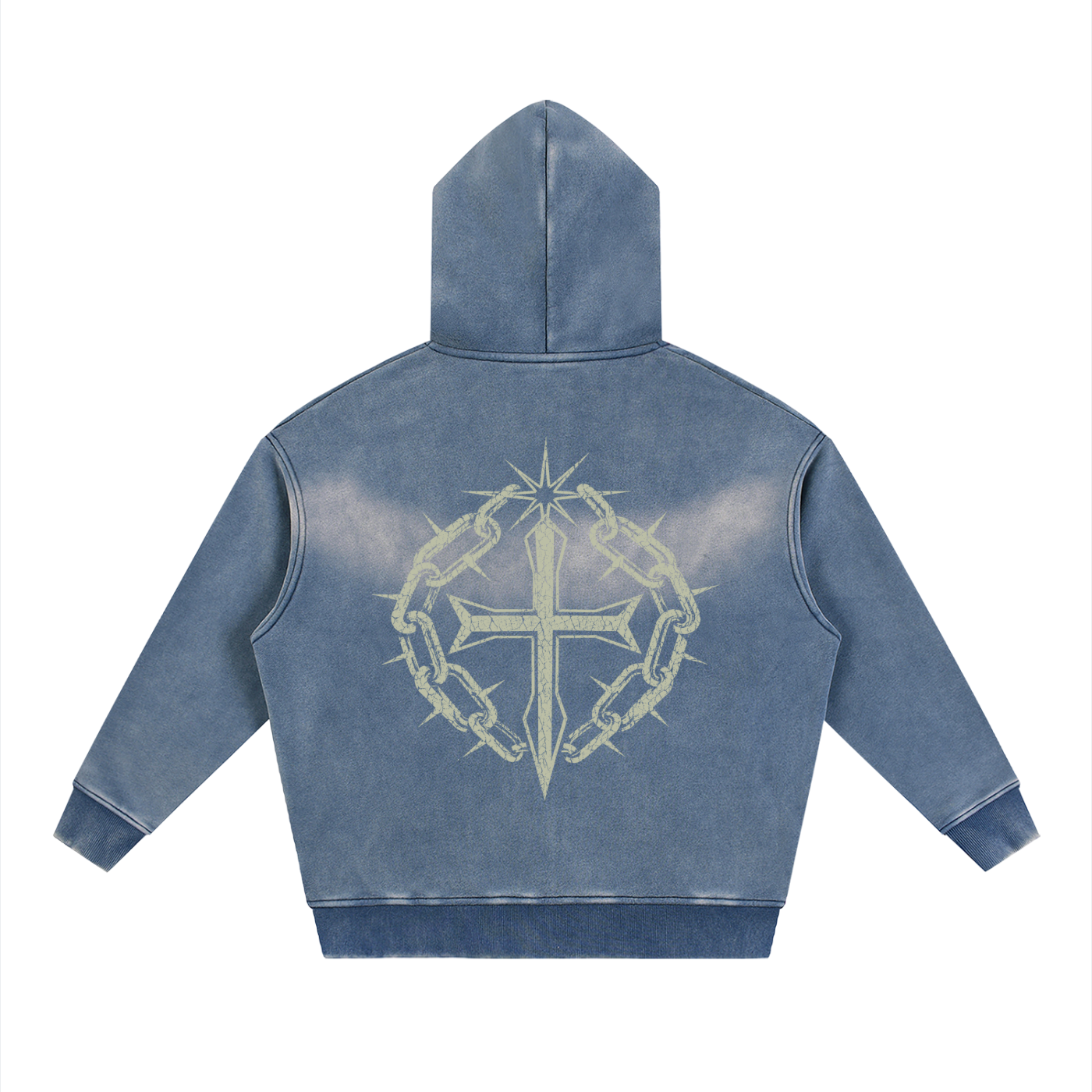 Sunfade Two-way Zipper Boxy Fleece Hoodie