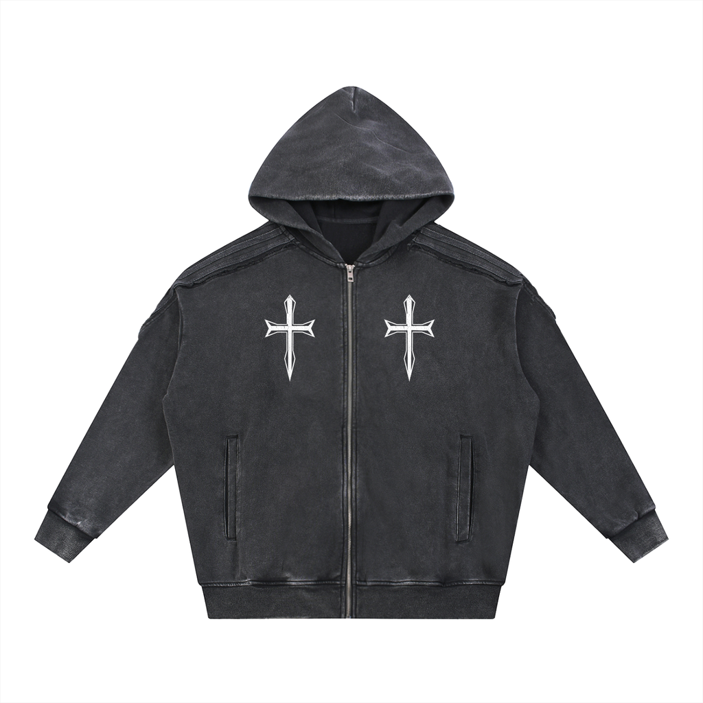 Ventura Legacy | Snow Washed Tape Raw Edge Zip Hoodie Northmark