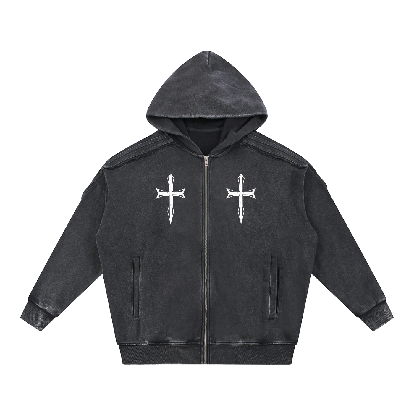 Ventura Legacy | Snow Washed Tape Raw Edge Zip Hoodie Northmark