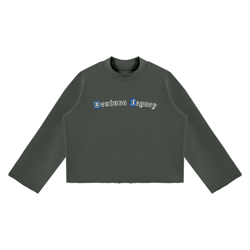 Ventura Legacy | Unisex Mock Neck Raw Edge Boxy Sweatshirt Esia