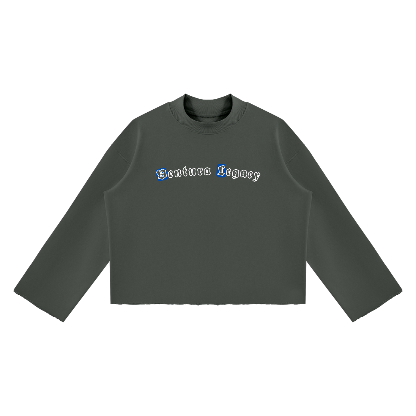 Ventura Legacy | Unisex Mock Neck Raw Edge Boxy Sweatshirt Esia