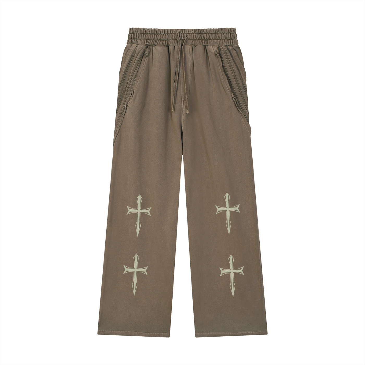 Snow Washed Tape Raw Edge Sweatpants