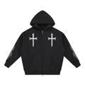Zip Boxy Hoodie Cross