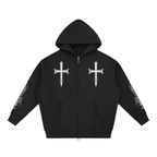 Zip Boxy Hoodie Cross