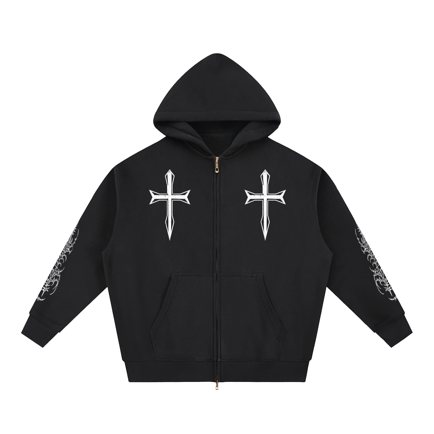 Zip Boxy Hoodie Cross