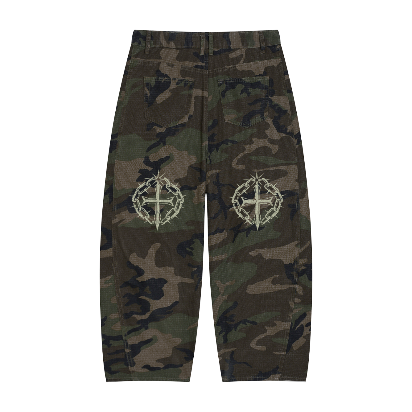 Men’s Camo Barrel Leg Cargo Pants