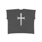 Ventura Legacy | Raw Edge Boxy Non-Shrink T-Shirt Cross