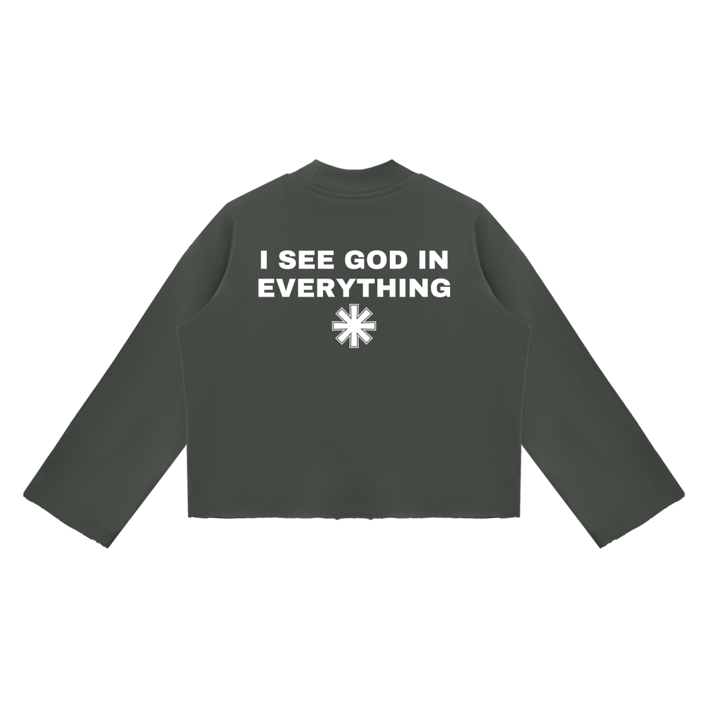 Ventura Legacy | Unisex Mock Neck Raw Edge Boxy Sweatshirt I See God