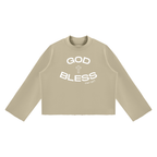 Ventura Legacy | Unisex Mock Neck Raw Edge Boxy Sweatshirt Blessed