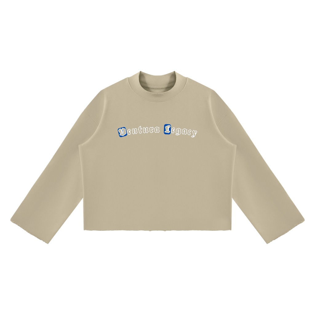Ventura Legacy | Unisex Mock Neck Raw Edge Boxy Sweatshirt Esia