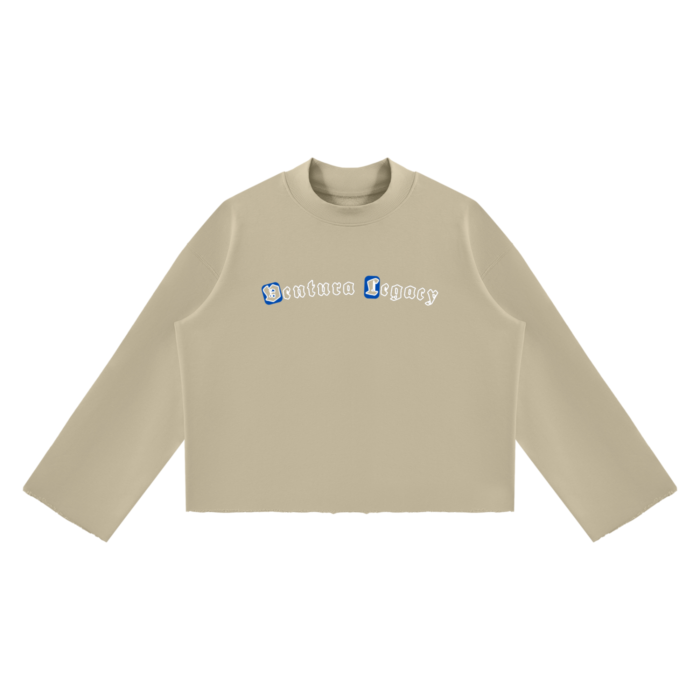 Ventura Legacy | Unisex Mock Neck Raw Edge Boxy Sweatshirt Esia