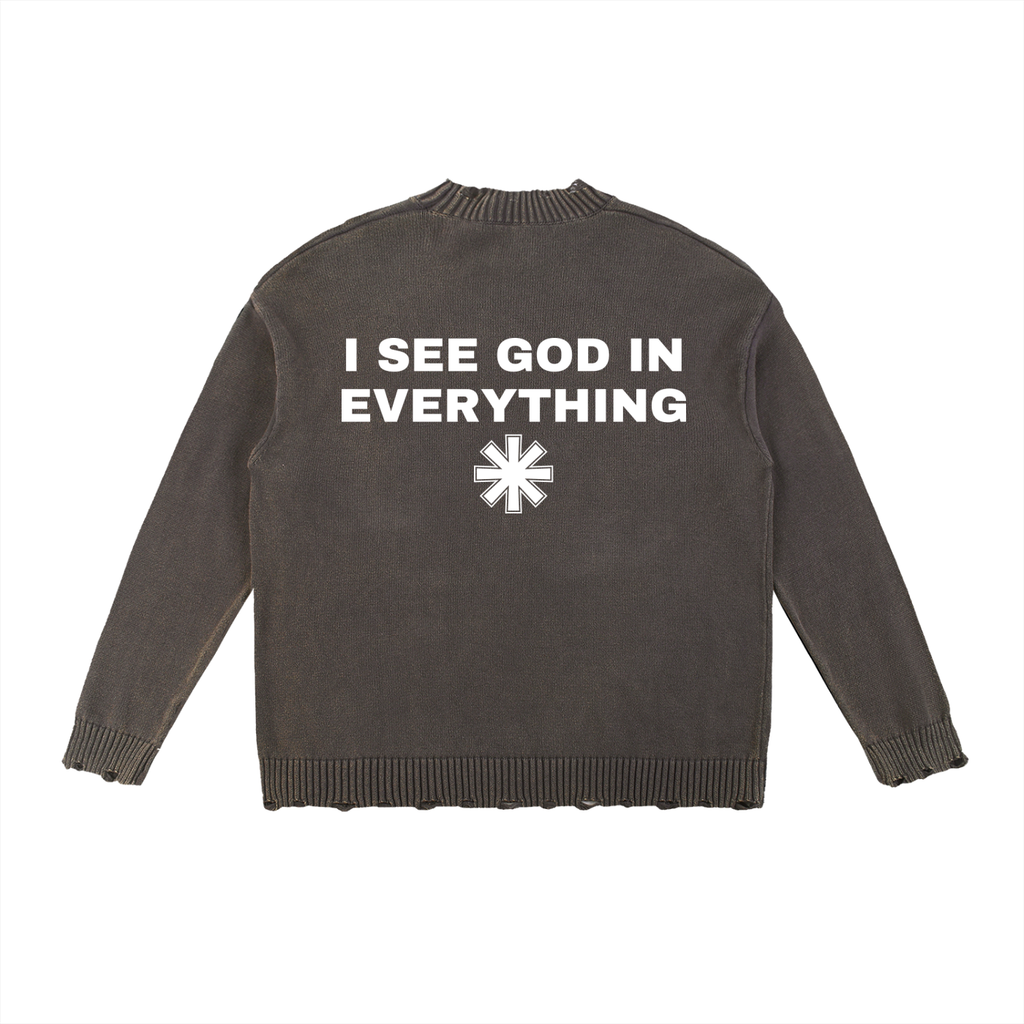 Ventura Legacy | Vintage Washed Hand-Frayed Sweater I See God